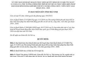 Quyết định 352/QĐ-UBND Quyết định 515/QĐ-TTg phê duyệt Đề án bình đẳng giới Trà Vinh 2016 2020