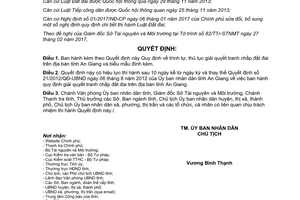 Quyết định 09/2017/QĐ-UBND trình tự tục giải quyết tranh chấp đất đai trên địa bàn An Giang 2017