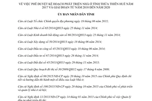 Quyết định 463/QĐ-UBND kế hoạch phát triển nhà ở tỉnh Thừa Thiên Huế 2017 2018 2020