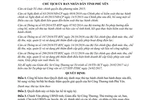 Quyết định 470/QĐ-UBND thủ tục sửa đổi bổ sung hủy bỏ bãi bỏ thuộc Sở Công Thương Phú Yên 2017