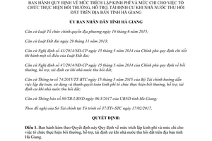 Quyết định 03/2017/QĐ-UBND kinh phí mức chi cho việc bồi thường tái định cư Hà Giang