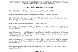 Quyết định 11/2017/QĐ-UBND nội dung chi đối với công tác phổ cập giáo dục xóa mù chữ Bình Phước