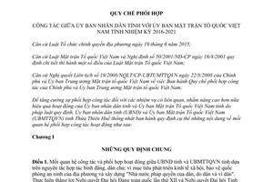 Quy chế 25/QCPH-UBND-UBMT phối hợp Ủy ban nhân dân Ủy ban Mặt trận 2016 2021 Huế 2017