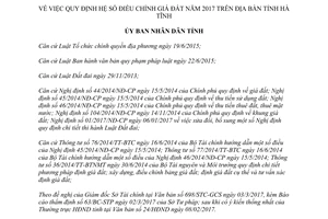 Quyết định 08/2017/QĐ-UBND quy định hệ số điều chỉnh giá đất Hà Tĩnh