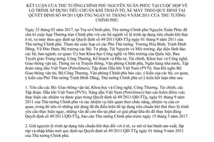 Thông báo 126/TB-VPCP kết luận của Thủ tướng Chính phủ áp dụng tiêu chuẩn khí thải ô tô xe máy 2017