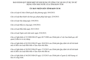 Quyết định 13/2017/QĐ-UBND Quy định công tác quản lý dự án sử dụng vốn nhà nước Kon Tum
