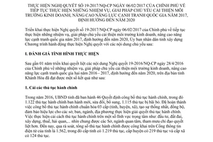 Chương trình 1908/Ctr-UBND 2017 thực hiện 19-2017/NQ-CP cải thiện kinh doanh Khánh Hòa 2020