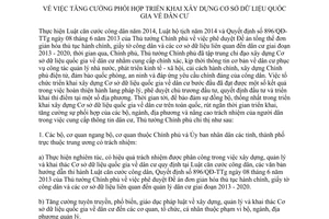 Chỉ thị 07/CT-TTg tăng cường phối hợp triển khai xây dựng cơ sở dữ liệu quốc gia về dân cư 2017