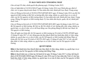 Quyết định 07/2017/QĐ-UBND tổ chức Sở Tài nguyên Môi trường Đồng Tháp 2017