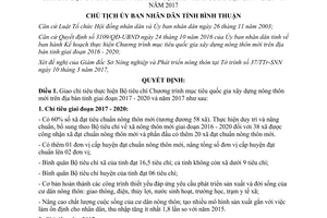 Quyết định 644/QĐ-UBND Chương trình mục tiêu quốc gia xây dựng nông thôn mới Bình Thuận 2017 2020