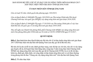 Quyết định 756/QĐ-UBND 2017 bộ tiêu chí xã đạt chuẩn nông thôn mới Quảng Nam 2017 2020