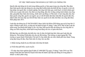 Chỉ thị 08/CT-TTg triển khai thi hành Luật tiếp cận thông tin 2017