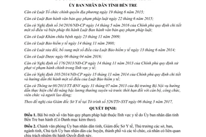 Quyết định 15/2017/QĐ-UBND bãi bỏ văn bản quy phạm pháp luật thuộc lĩnh vực y tế tỉnh Bến Tre