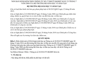 Quyết định 777/QĐ-BGDĐT đính chính 28/2016/TT-BGDĐT sửa đổi Chương trình giáo dục mầm non 2017