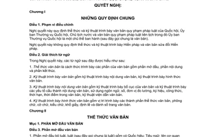 Nghị quyết 351/2017/UBTVQH14 quy định thể thức kỹ thuật trình bày văn bản quy phạm pháp luật 2017