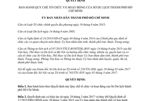 Quyết định 13/2017/QĐ-UBND Quy chế tổ chức hoạt động Sở Du lịch Hồ Chí Minh