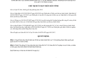 Quyết định 475/QĐ-UBND 2017 thủ tục hành chính lĩnh vực y tế dự phòng Cà Mau