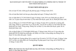 Quyết định 01/2017/QĐ-UBND hoạt động Phòng Nội vụ Ủy ban nhân dân quận 6 thành phố Hồ Chí Minh