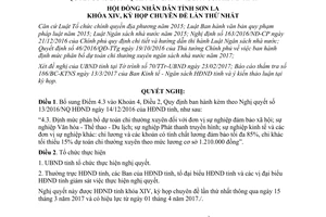 Nghị quyết 36/2017/NQ-HĐND bổ sung Quy định kèm theo Nghị quyết 13/2016/NQ HĐND Sơn La