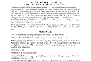 Nghị quyết 39/2017/NQ-HĐND cơ chế hỗ trợ thành lập trường mầm non tư thục Sơn La