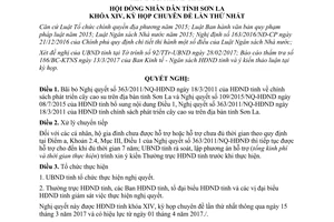 Nghị quyết 33/2017/NQ-HĐND bãi bỏ Nghị quyết 363/2011/NQ-HĐND 109/2015/NQ-HĐND Sơn La