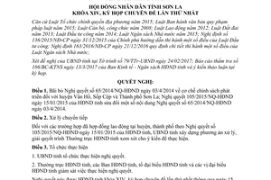 Nghị quyết 31/2017/NQ-HĐND bãi bỏ Nghị quyết 65/2014/NQ-HĐND 105/2015/NQ-HĐND Sơn La 2017