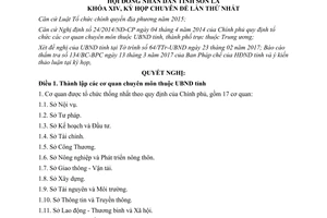 Nghị quyết 34/NQ-HĐND thành lập cơ quan chuyên môn thuộc Ủy ban nhân dân Sơn La 2017