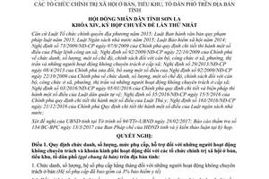 Nghị quyết 25/2017/NQ-HĐND chức danh số lượng những người hoạt động không chuyên trách Sơn La