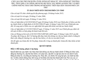 Quyết định 635/QĐ-UBND liên thông thủ tục hành chính Đăng ký khai sinh thành phố Cần Thơ 2017