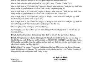 Thông tư 07/2017/TT-BGDĐT liên kết đào tạo trình độ đại học