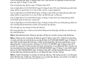 Thông tư 06/2017/TT-BGDĐT Quy chế đào tạo vừa làm vừa học trình độ đại học