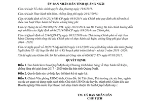 Quyết định 207/QĐ-UBND 2017 thực hành tiết kiệm chống lãng phí Quảng Ngãi