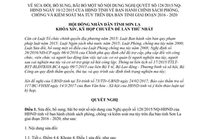 Nghị quyết 40/2017/NQ-HĐNĐ sửa đổi 128/2015/NQ-HĐND phòng chống ma túy Sơn La