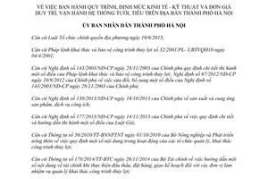 Quyết định 1752/QĐ-UBND quy trình định mức đơn giá hệ thống tưới tiêu Hà Nội 2017