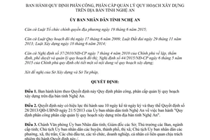 Quyết định 36/2017/QĐ-UBND phân công phân cấp quản lý quy hoạch xây dựng Nghệ An