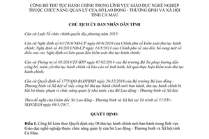 Quyết định 505/QĐ-UBND 2017 công bố thủ tục hành chính lĩnh vực Giáo dục nghề nghiệp Cà Mau