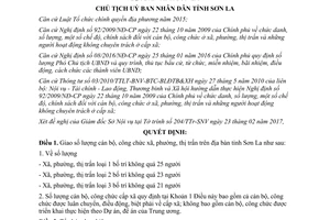 Quyết định 591/QĐ-UBND giao số lượng cán bộ công chức xã Sơn La 2017