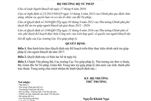 Quyết định 328/QĐ-BTP 2017 Kế hoạch thực hiện chính sách trợ giúp pháp lý cho người khuyết tật