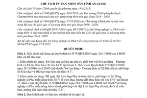 Quyết định 876/QĐ-UBND điều chỉnh phân công phụ trách Bộ Tiêu chí xã nông thôn mới An Giang 2017