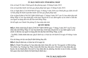 Quyết định 265/QĐ-UBND-HC đính chính Quyết định 08/2017/QĐ-UBND tỉnh Đồng Tháp 2017