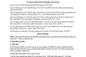 Quyết định 210/QĐ-UBND 2017 phát triển công nghiệp Quảng Ngãi