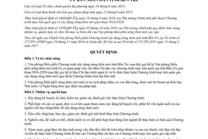 Quyết định 16/2017/QĐ-UBND tổ chức Văn phòng Điều phối Chương trình nông thôn mới Bến Tre