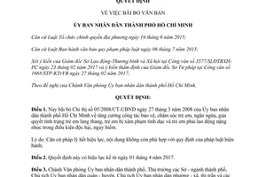 Quyết định 16/2017/QĐ-UBND bãi bỏ Chỉ thị 05/2008/CT-UBND bảo vệ trẻ em thành phố Hồ Chí Minh