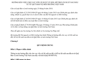 Thông tư 03/2017/TT-BTNMT hướng dẫn việc cho vay với lãi suất ưu đãi từ Quỹ Bảo vệ môi trường Việt Nam