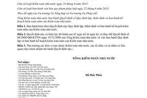 Quyết định 03/2017/QĐ-KTNN Quy định lập thẩm định ban hành kế hoạch kiểm toán năm