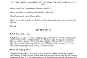 Nghị định 30/2017/NĐ-CP quy định tổ chức hoạt động ứng phó sự cố thiên tai tìm kiếm cứu nạn