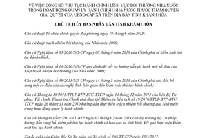 Quyết định 742/QĐ-UBND thủ tục hành chính bồi thường nhà nước cấp xã Khánh Hòa 2017