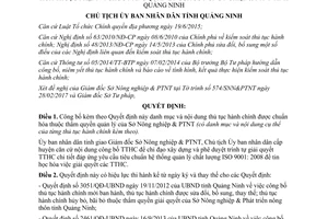 Quyết định 790/QĐ-UBND danh mục thủ tục hành chính Sở Nông nghiệp 2017