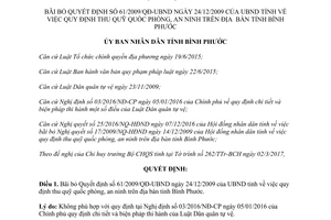 Quyết định 13/2017/QĐ-UBND bãi bỏ Quyết định 61/2009/QĐ-UBND Bình Phước