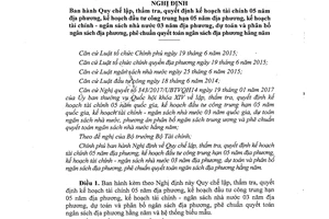 Nghị định 31/2017/NĐ-CP thẩm tra kế hoạch tài chính đầu tư công tài chính ngân sách theo năm